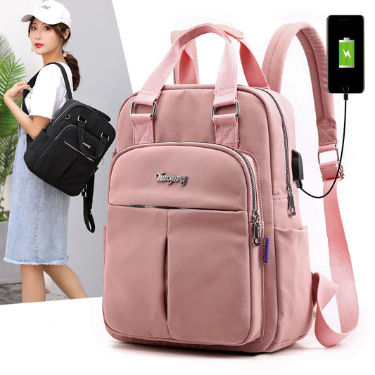 School Bag Large Capacity Multi-Pocket Women Backpack High Quality Solid Ladies Backpacks For Teengers Girls